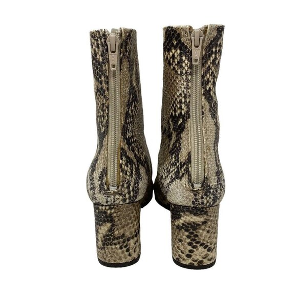 Free People Cecile Snake Print Zip Ankle Boots Gray Cream Leather 35.5 US 5.5 - Picture 6 of 10